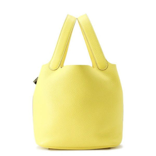 エルメス  ピコタンロックMM ライム/シルバー金具 トリヨンクレマンス Y刻印 ハンドバッグ