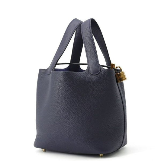 エルメス ピコタンロックPM ブルーニュイ/ゴールド金具 トリヨンクレマンス K刻印  ハンドバッグ