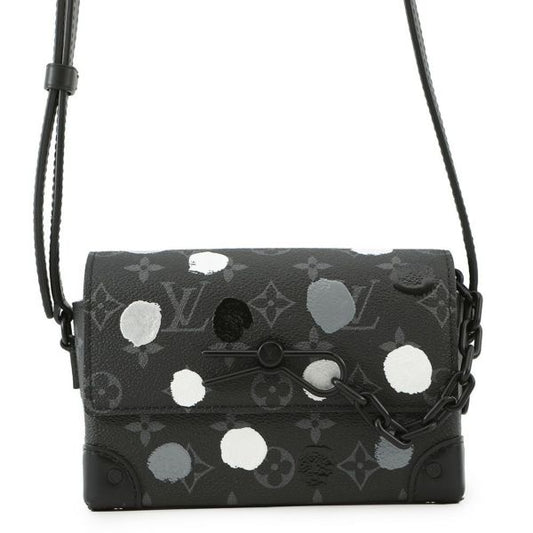 ルイヴィトン モノグラム・エクリプス LV×YK スティーマー・ウエアラブル ウォレット M81935 草間彌生 黒 ショルダーバッグ